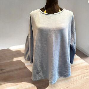 J. Jill pure 100% cotton FrenchTerry sweatshirt 3/4‎ balloon sleeve XLP